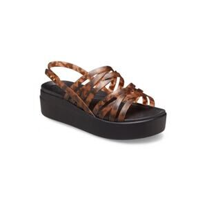 Crocs Brooklyn Literide Tortoise Strappy Low Wedge Sandal sz7 $149